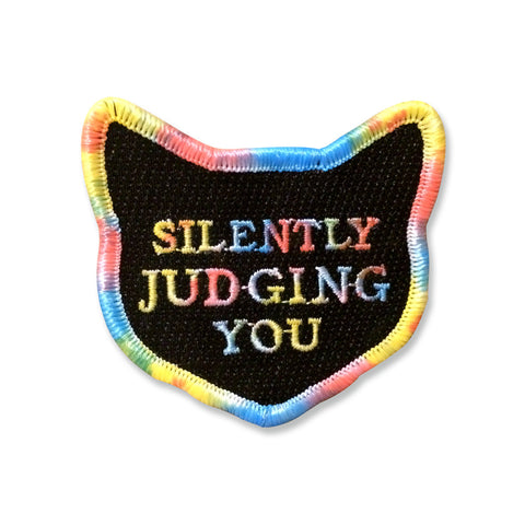 Silently Judging You - Rainbow Dyed Patch - Patches - Easily Amused